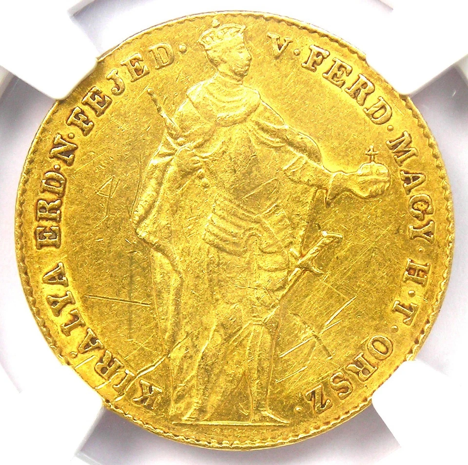 1848 Hungary Gold Ducat Independence Maria Coin 1D - Certified NGC AU Details - Image 4 of 4