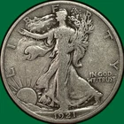 1921-S Walking Liberty Half Dollar Choice Fine F+ Coin #39276