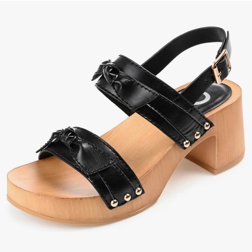 Journee Womens Tia Double Bow Accent Clog Sandals Black, Size 9, Brand New - Picture 5 of 5