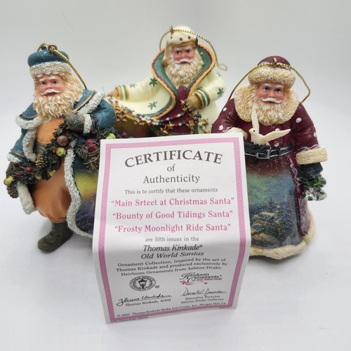 Thomas Kinkade Old World Santa Ornament Set #5 Ashton-Drake mit Echtheitszertifikat Neu Open Box - Bild 2 von 19