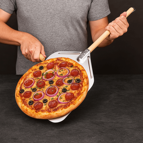 Wooden Handle Pizza Peel 12 Inch Pizza Paddle Pizza Turning Tool Pizza Making - Picture 6 of 8
