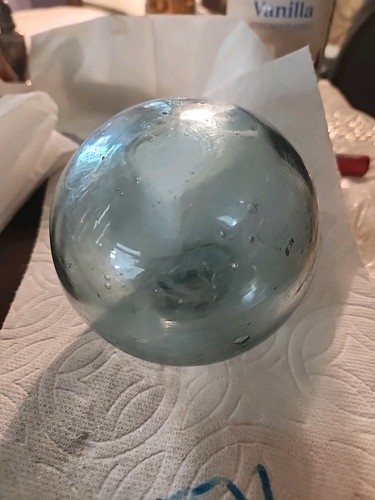 4" Japanese Original Floating Fishing Green Glass Ball - Picture 1 of 5