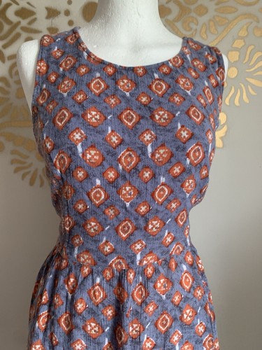 FatFace Batik Floral Dress 12 Vintage Style Gypsy Boho Quirky Ditsy Beach Casual - Picture 8 of 13