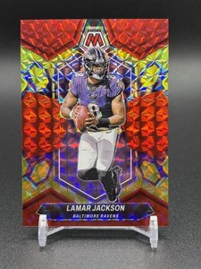 2024 Panini Mosaic  #15 - Lamar Jackson Mosaic Choice Fusion Red & Yellow /80