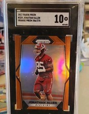 2017 Panini Prizm - Rookies Jonathan Allen #224 Orange Prizm /275 (RC) SGC 10