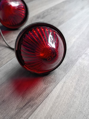 Red Beehive/Bullet Marker Light Lamp Lens Vintage Rat Rod Bike Knucklehead - Picture 4 of 8
