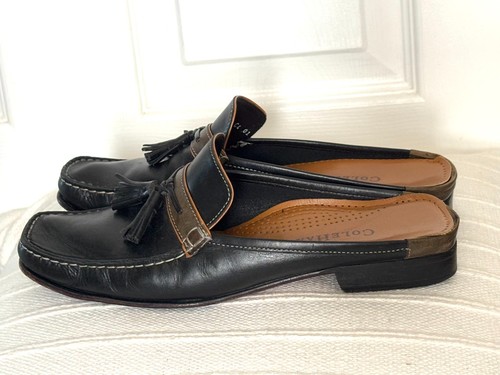 Cole Haan Damen-Pantoletten schwarz Leder Slipper Freizeit Country Quaste Größe 7,5B - Bild 4 von 12