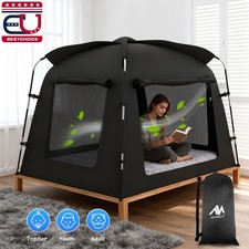 Indoor Privacy Bed Tent Breathable Sleeping Canopy Full Twin Size fr Kids Adults