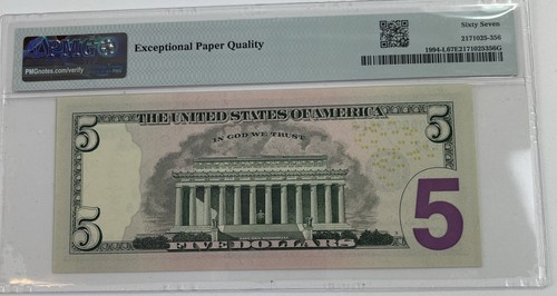 2009 $5 FRN San Francisco PMG 67 EPQ Low Serial JL00002981B Superb Gem - Picture 2 of 2