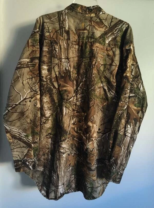 Browing Men's Sz XL Long Sleeve Realtree Camo Long Sleeve Shirt Hunting Camoufla - Image 2 of 4
