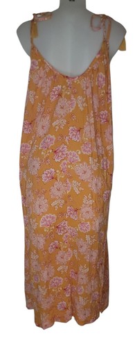 Old Navy Sz 2X Women's Orange Floral Tassel Boho Cottagecore Festival Maxi Dress - Picture 2 of 5