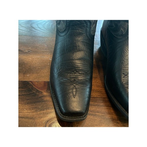 Laredo schwarz Leder Cowboy Western Slipper hohe eckige Zehenpartie Stiefel Herren Größe 12 - Bild 2 von 11
