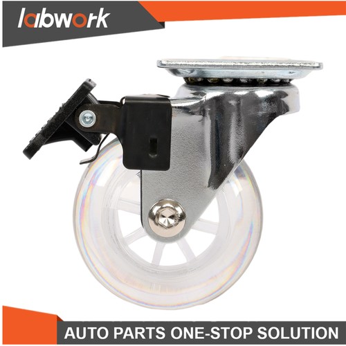 Labwork 4 Pcs 2 In Office Chair Caster 360° Swivel Wheels With Brake Universal - Picture 4 of 14