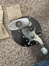 Pflueger ATLAPAC No.#1660 Size 6/0 German Silver with Orig Tin Can & Circa-1929