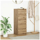 Artisan Oak Sideboard 37.5x35x99 cm, Engineered Wood, 5 Drawers, White Finish