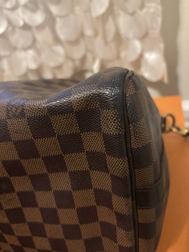 Louis Vuitton Damier Ebene Canvas Speedy Bag with Strap - Picture 3 of 9