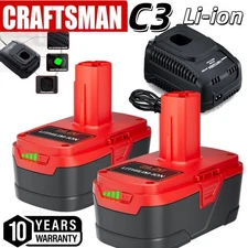 2Pack 8.0Ah for Craftsman 19.2V Lithium XCP Battery C3 DieHard 11375 /US Charger