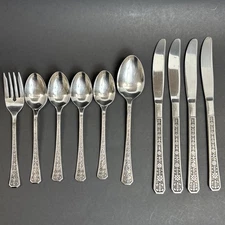 Vntg Interpur Flatware 1970s Japan Stainless Kitchen Decor Retro Set Of 10
