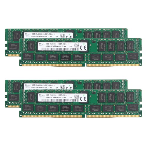 SK Hynix 4x 16GB PC4-2400T-RB1-11 DDR4 RAM REG-ECC DIMM HMA42GR7AFR4N-UH T2 AA & - Picture 1 of 8