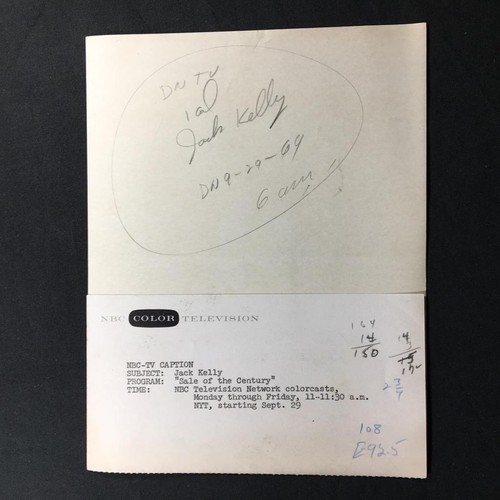 Jack Kelly Sale Of The Century Game Show Original TV Still Photo A88 - Picture 2 of 2