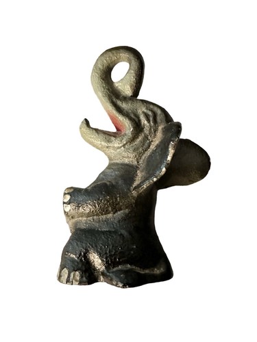 VINTAGE Cast Iron Happy Elephant Bottle Opener. Good Luck Decor Decoration Metal - Picture 3 of 6
