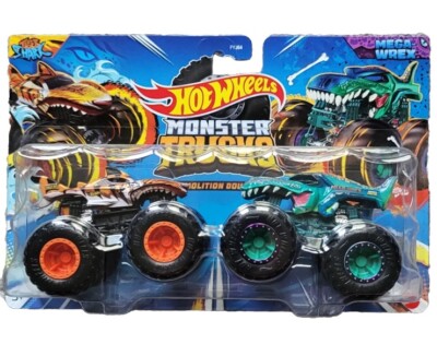 Hot Wheels   Monster Trucks Doubles - Tiger Shark Vs Mega Wrex