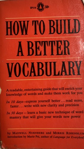 How to Build A Better Vocabulary by Maxwell Nurnberg Paperback 1961