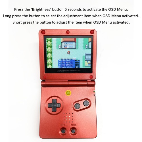 Gameboy Advance SP IPS V5 Laminated Screen Kits 720x480 Retro Pixel With Shell - Picture 4 of 56
