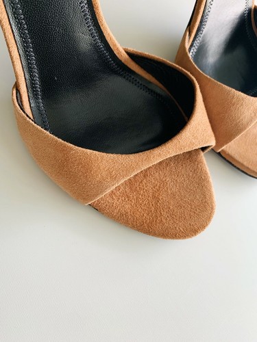 NEW Alexander Wang Tan Suede Cutout Ankle Strap Sandals Size 38 - Picture 3 of 9