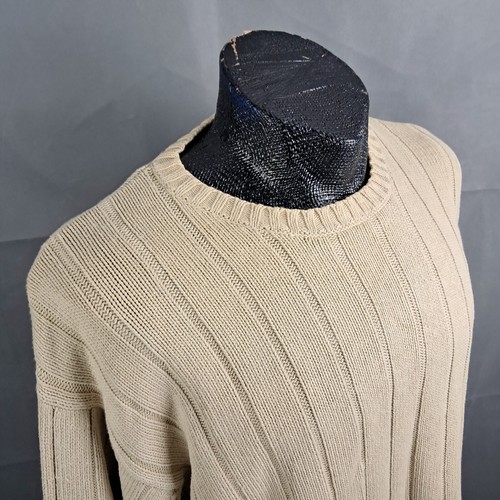 Suéter Timberland XL De Colección Para Hombres Beige Pesado Acanalado Cuello Redondo LS Pullover - Imagen 4 de 15