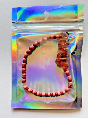 Handmade Beaded Bracelet with Carnelian Stones - Elegant and Unique Accessory - Picture 3 of 6