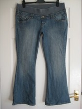 Y2K Early 2000`s Topshop Blue Maternity Vintage Kick Flare Jeans Size 16 SeeInfo