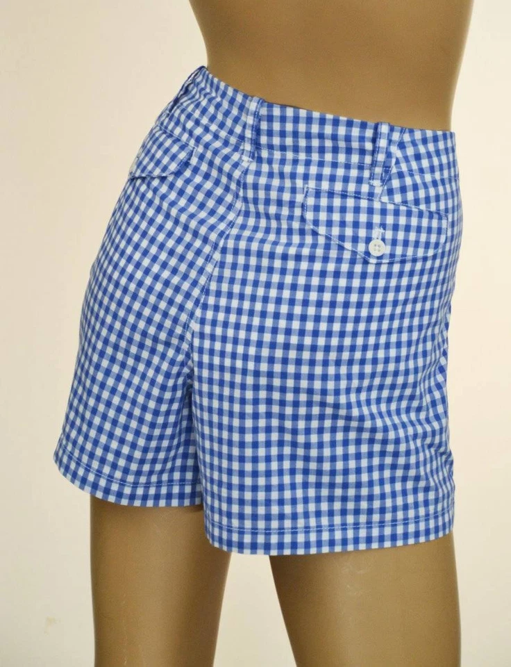 Pantalones Cortos Ralph Lauren Azul y Blanco Algodón Cuadros -Talla 14- Nuevos con Etiquetas Foto 2 de 2