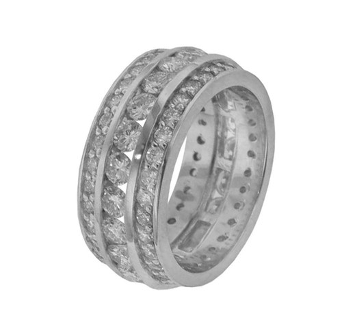 6.00 ct Round Cut Diamond Eternity Wedding Band Ring In 18kt G Color VS2 Clarity - Picture 4 of 5