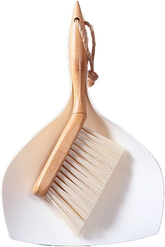 Dustpan & Brush Set: Small Bamboo-Handle Dustpan & Mini Brush for Easy Cleaning - Picture 6 of 7