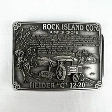 Rock Island Co. Bumper Crops Heider "C" 12-20 Pewter Belt Buckle #645 of 1500