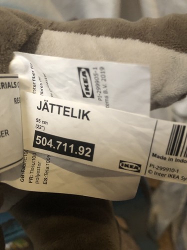 IKEA Jattelik 22inch Dinosaur / Brontosaurus Plush 100% Polyester Machine Wash - Picture 8 of 10