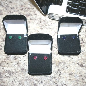 Ruby-Sapphire-or-Emerald-Heart-Stud-Earrings-Large-7mm-Solid-14k-Yellow-Gold