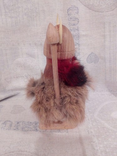 Vintage statuina legno Viking vichingo warrior Danish tipo Bolling Troll style - Foto 5 di 7
