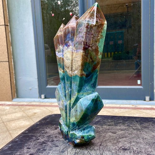 8.24lb Natural water grass agate column with multiple pointed quartz crystal - 第 6/13 張圖片