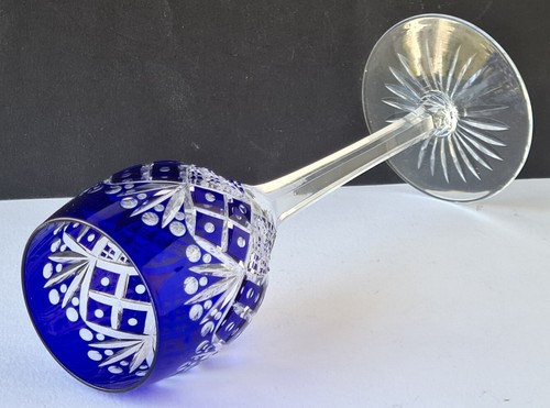 Nouveau Vino - Vetro Cristallo Blu Cobalto Sovrapposizione Levigato a Mano 1910 - Picture 3 of 15