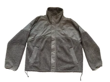 Under Armour Size XL Loose Gray Zip + Snap Front Sherpa Jacket Men's