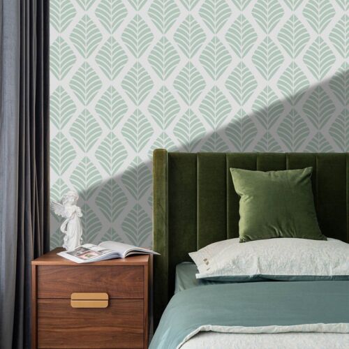 Green Geometry Lines Wallpaper Vinyl Self Adhesive Contact Paper Decorative - Picture 3 of 3