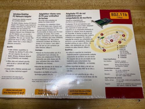 Belkin Wireless Desktop PCI Network Adapter - F5D6000t - New/Sealed Retail Box - Picture 2 of 2