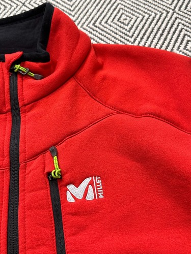 Mens MILLET Jacket Fleece POLARTEC Full Zip Hiking Outdoor SIZE L RED - Picture 2 of 10
