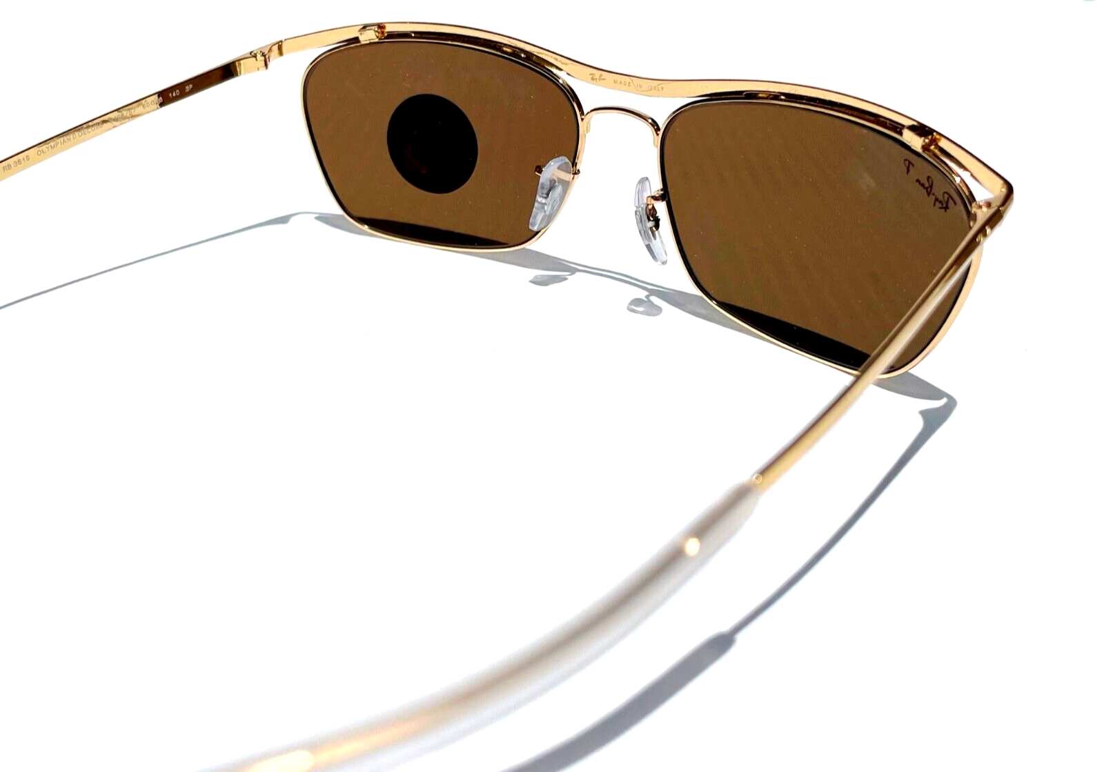 NEW Ray Ban OLYMPIAN 2 DELUXE Gold POLARIZED Brown Lens Sunglass RB3619