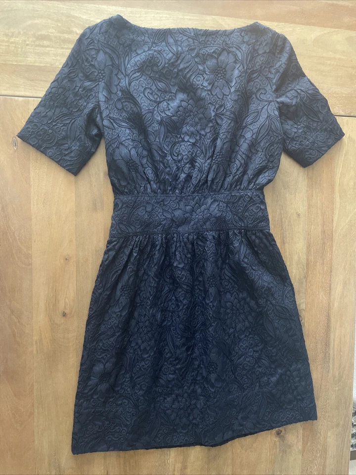 Vestido midi Love Moschino azul jacquard floral bordado para mujer talla 2 Foto 2 de 4