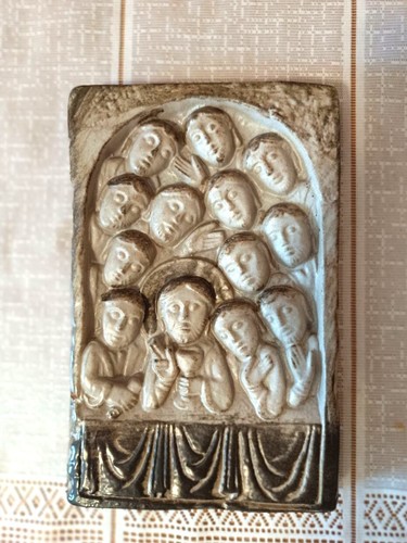 Relief Das letzte Abendmahl Evangelische Kirchen Christus Apostel 24 x 15 cm