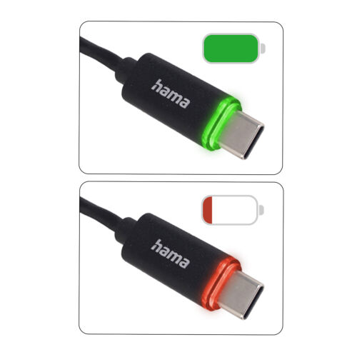 2x Hama USB-A auf USB-C Kabel LED Datenkabel Ladekabel Handy Smartphone Tablet - Bild 3 von 4