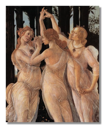 Lady Victorian Three Graces of Mercury Botticelli Wall Picture Black Framed - Bild 4 von 4